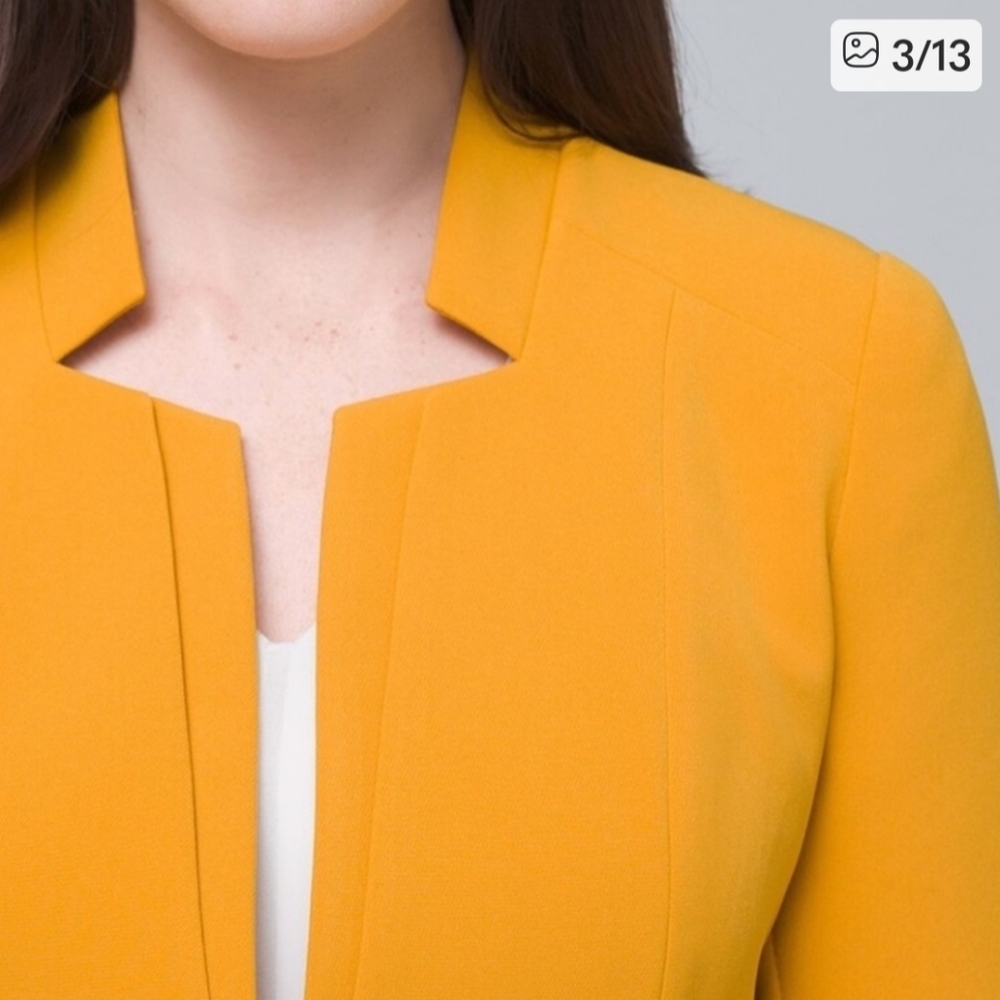 White House Black Market Women’s Single-Breasted Blazer-Mustard Yellow (Size 00)